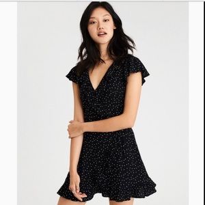 American Eagle Black & white small polka dot dress